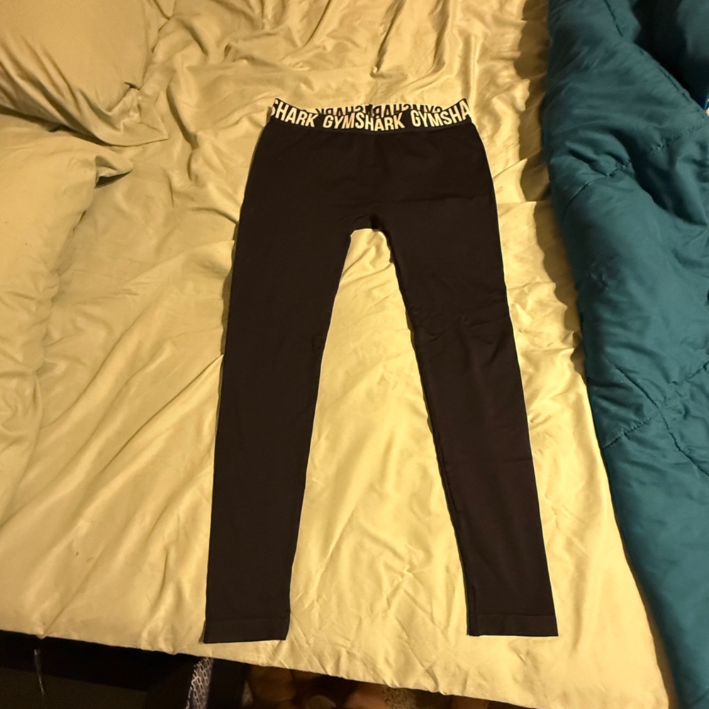 Gymshark Black Leggings with Bold Logo Waistband